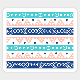 Coral Blue Teal hand drawn pattern tribal Sticker